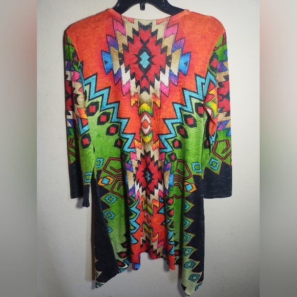 Amma Tunic Top Knit Boho Aztec Southwestern Comfy - Picture 9 of 16